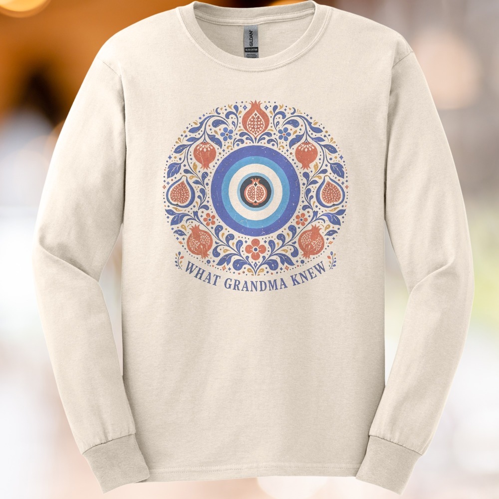 What Grandma Knew Eye Amulet in Pomegranate Wreath Tee